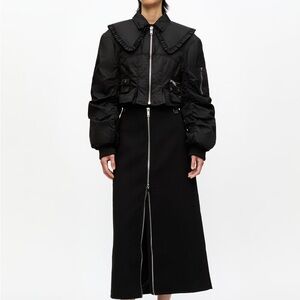 Ganni Black Ruffled Jacket